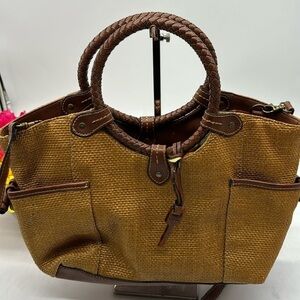 Fossil Vintage Woven Crossbody bag with striped lining FP4824